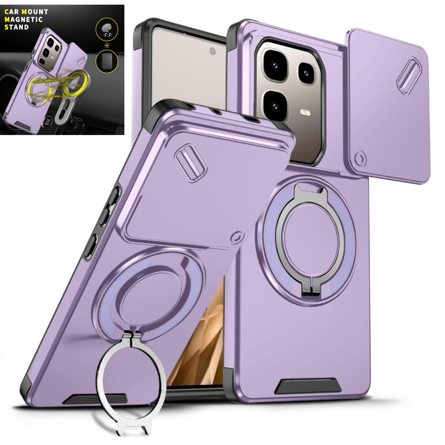 

Armor Magnetic Bracket Case For Infinix Note 50 40 Pro Plus Hot 60i 50i Smart 10 9 Plus Tecno Spark Go 5G Lens Protection Cover Infinix NOTE 40