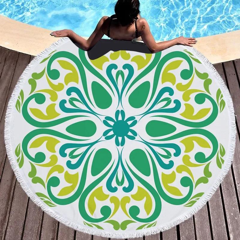 Beach Leisure Resort Creative Beach Towel Microfiber Round Swimming Towel Mandala Yoga Mat Adult Large Round Bath Towel
