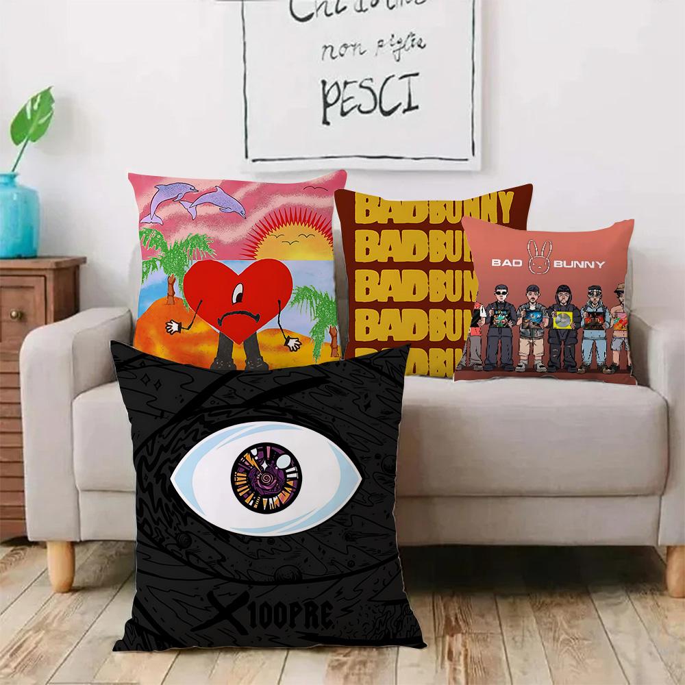 Fashion B-Bads B-Bunnys Art Pillow Covers Cartoon Sofa Decorative Home Double-sided Printing Short Plush Cute Cushion Cover