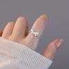 925 Silver Plated Princess Bow Ring - Elegant Lily Flower Design for Women