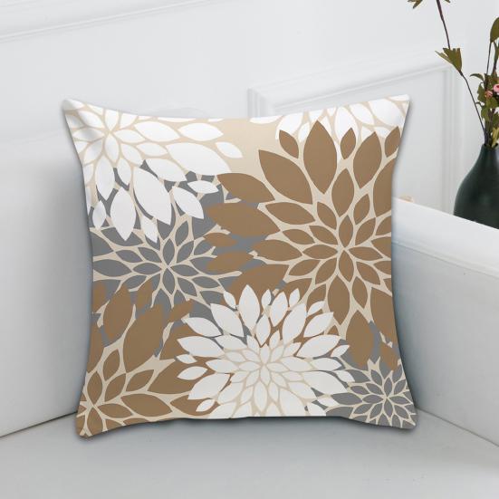 2 Pcs Throw Pillowcase Dahlia Printing Square Cushion Sham Diner Restaurant Hotel Bedroom Office Pillow Cover Machine Washable Zipper Pillowcases