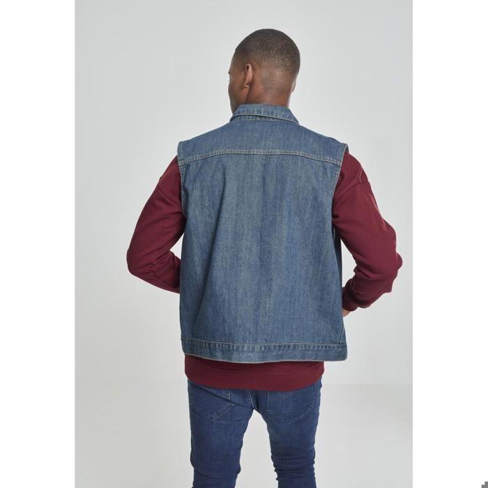 Veste En Jean - URBAN CLASSICS - Gilet Sans Manches - Bleu - Mixte - 100% Coton