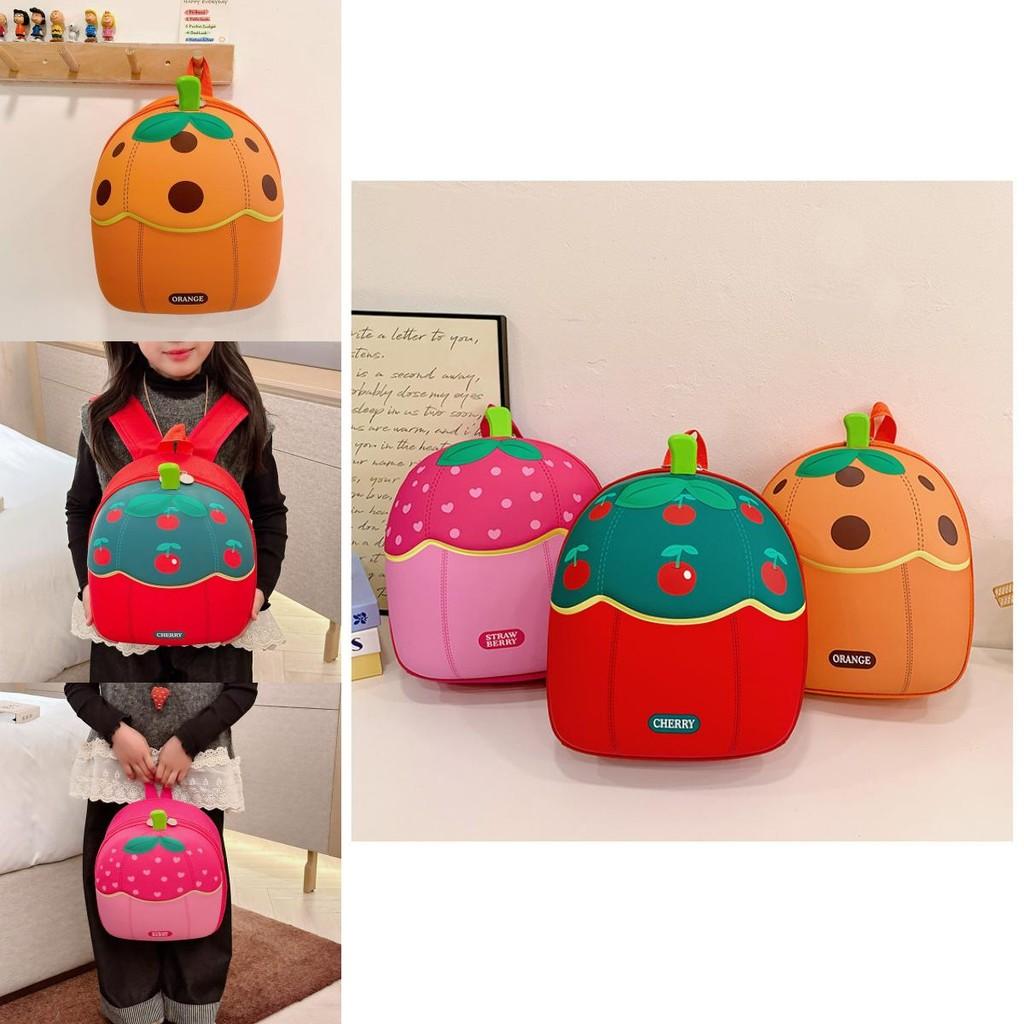 Letter Cherry Fruit Pattern Kids Backpack With Pvc Material For School And Outdoor Use