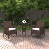 VidaXL 3pcs Garden Dining Set Patio Dining Furniture Table and Chairs Patio Dining Set Lounge 3058461