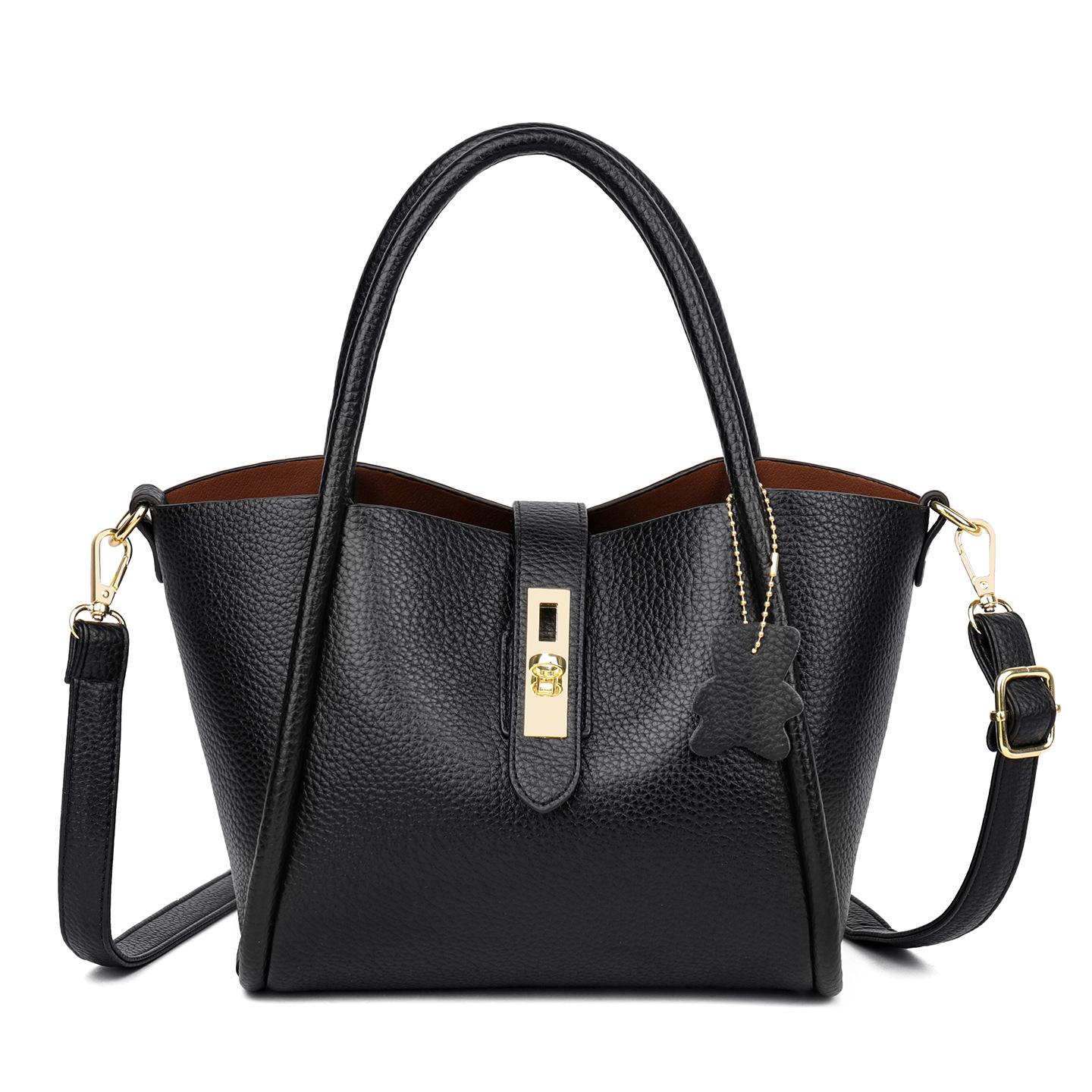High End, Large Capacity Bag, Women s Simple Shoulder Bag, Daily Casual Commuting Handbag чёрный