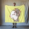 Lovely Cat Cartoon Thin Blanket Home Textile Flannel Soft Warm Throw Blanket Bedding Sofa Cover for sweethearts Kids Gift