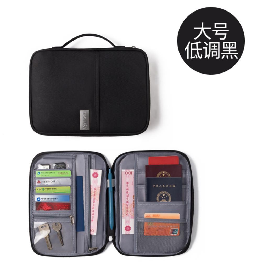 Travel Passport Holder Waterproof Portable Document Organizer Multi Functional Card Holder Large Capacity Handheld Document Bag