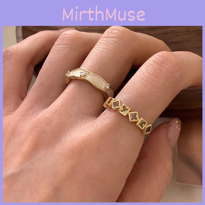 Fashionable Korean Style Adjustable Open Ring With Unique Drip Glaze And Rhinestones