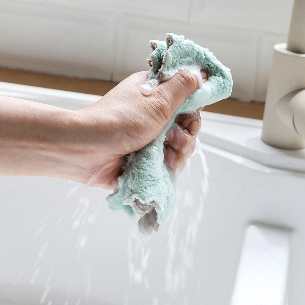 Dish Microfiber Household Kitchen Cleaning Towel Clean Cloths Non-stick Oil Rags Scouring Pad