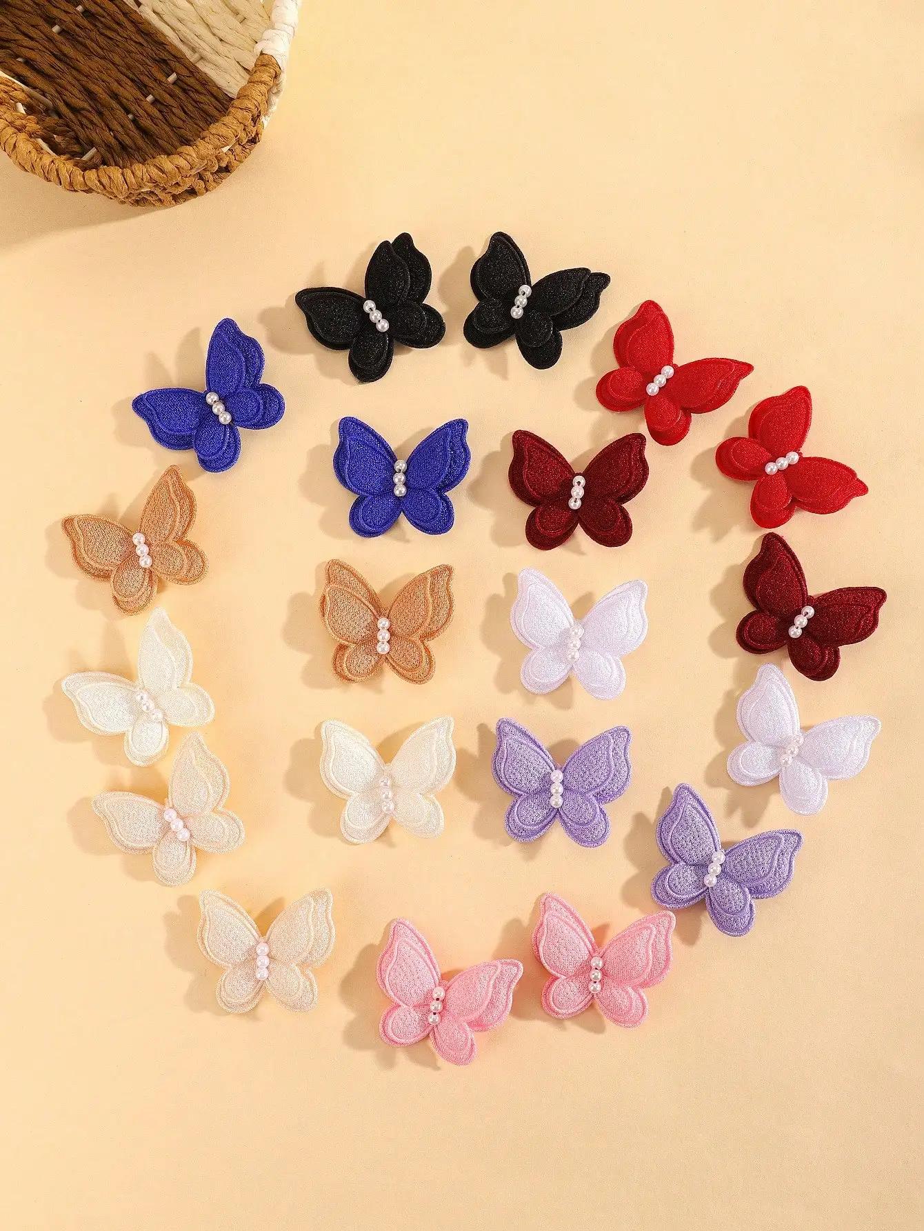 

12pcs/set 1.6 Cute Solid Hairpins Bows Hair Clip for Girls Princess Handmade Pearl Barrettes Headwear Kids Hair Accessories