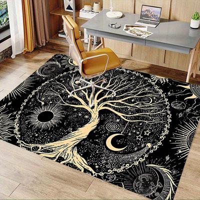 1pc. Celestial Tree of Life Home Decor Rug Office Carpet Chair Mat Outdoor Gift - Cosmic Stars Moon Sun Celestial Body Tapestry Wall Hanging Art