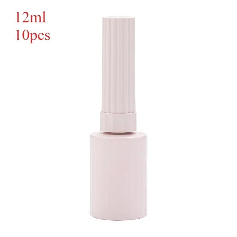 

10pcs 12ml Empty Nail Polishing Bottle Nail Gel Empty Bottle with Brush Glass Empty Blending Bottle Touch-up Container 12ml&Glass