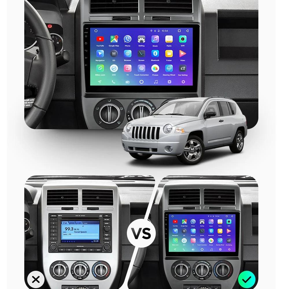 Car Multimedia Player for Jeep Compass MK Patriot 2006-2010 Android Radio 2 Din Stereo Screen GPS Navigation Head Unit Carplay