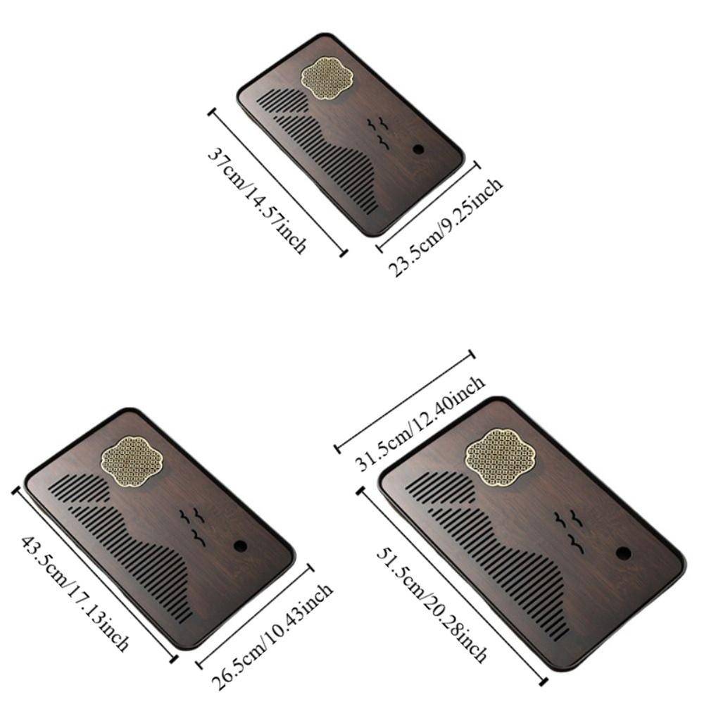 Rectangular Tea Serving Plate Japanese Style Water Storage Tea Tray Bamboo Drain Tea Tray  Office