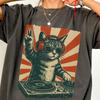 Coole DJ-Katze Bequemes Farbiges Shirt Lustige Katze Mit Kopfhörern Modischer Katzenliebhaber Geschenk Einzigartiges DJ-Katzen-Kätzchen T-Shirt