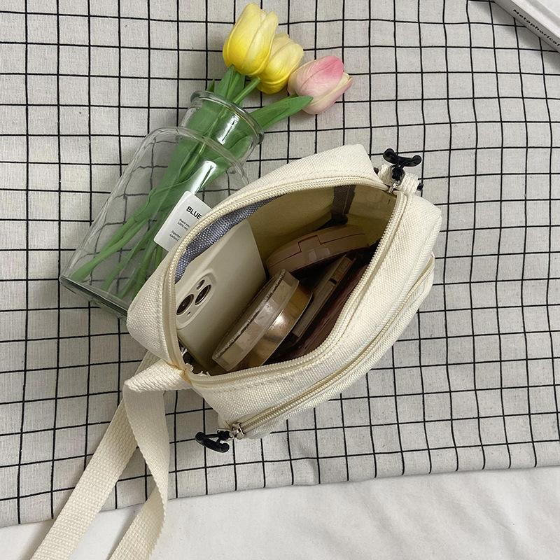 Stylish and Simple Canvas Bag 2025 New Street Trend Shoulder Bag Crossbody Bag Cow Pattern Small Square Bag