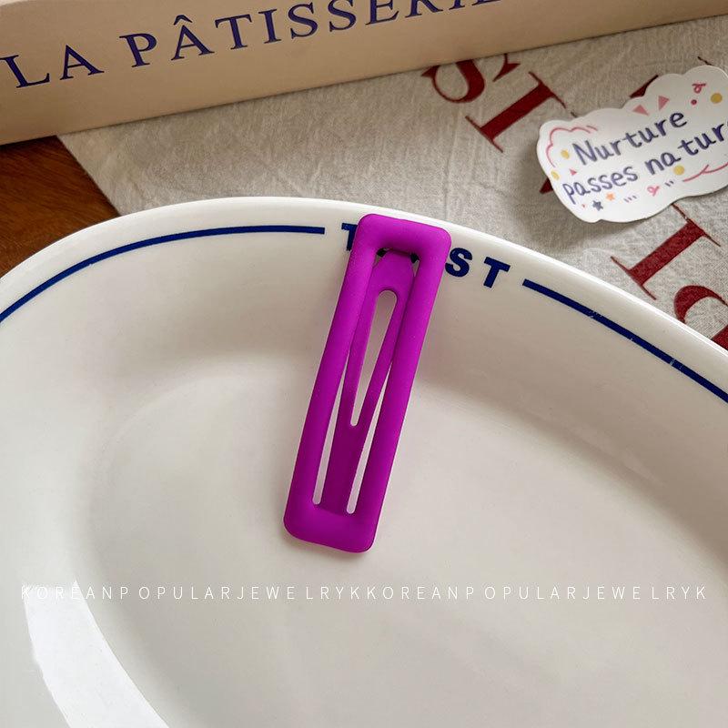 Barrette Carrée Fluorescente Coréenne - Grande, Époxy Coloré pour Filles