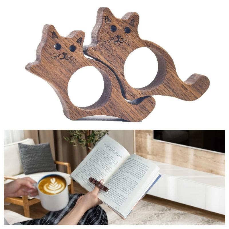 Süßer Holz-Buchseitenhalter Hund Form Markierungszeichen Lesezeichen Lesezeichen Lesezeichen Daumen Holzbuchhalter Handgemacht