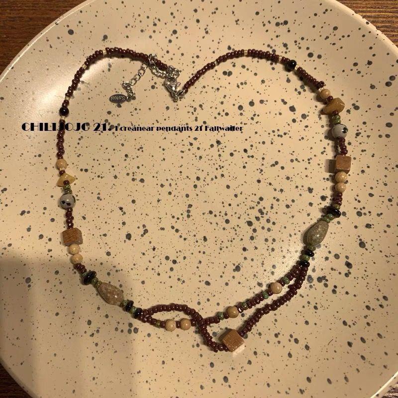 

Soul Collision Soul Collision Necklace Clavicle Chain Neck Chain Ornament Short and Simple Elegant Stylish Women Coffee