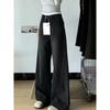 Women's High Waist Wide Leg Jeans Loose Straight Leg Trousers Korean Casual Fleece Lined Denim Pants for Petite Plus Size Figures