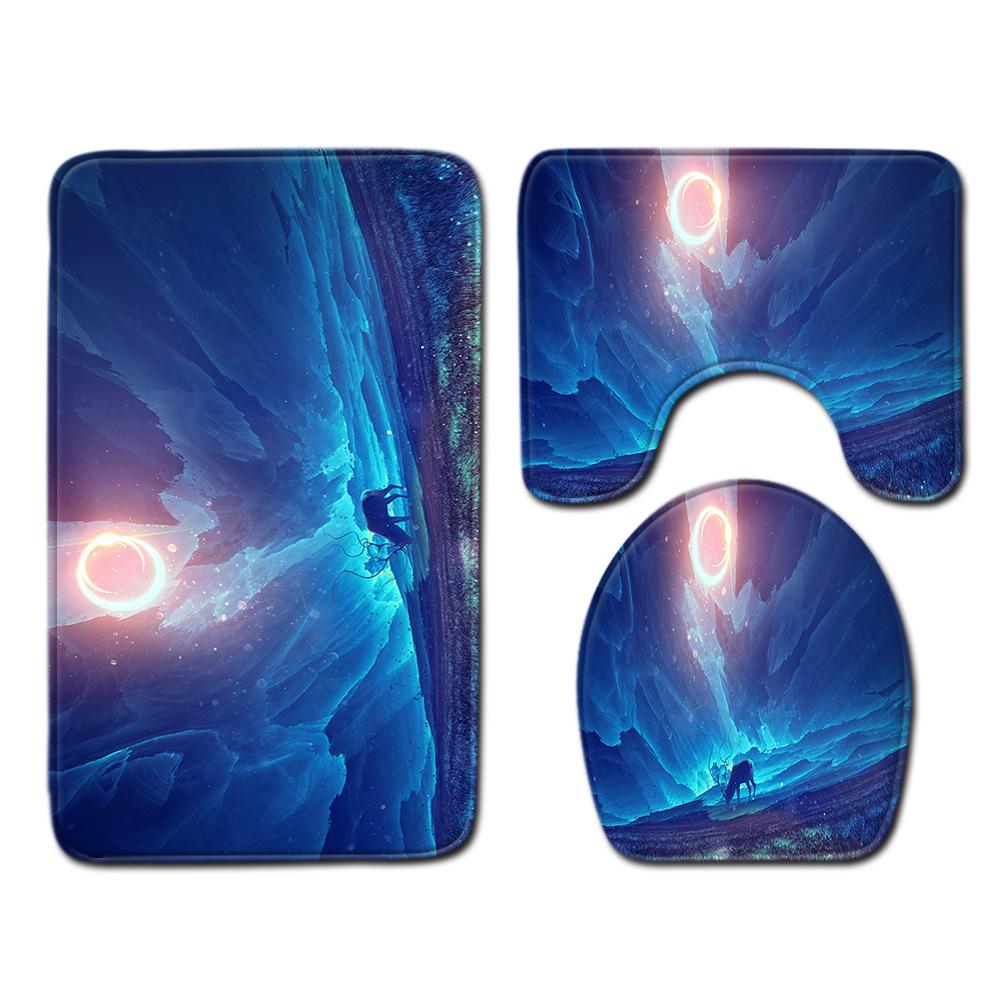 Weihnachts-Badezimmer-Bodenmatte Toilette Dreiteiliges Set