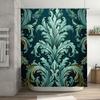 Elegant Waterfall Shower Curtain Luxurious Printed Fabric with Blue Green Color for Bathroom Decor Waterproof Shower Panels Co