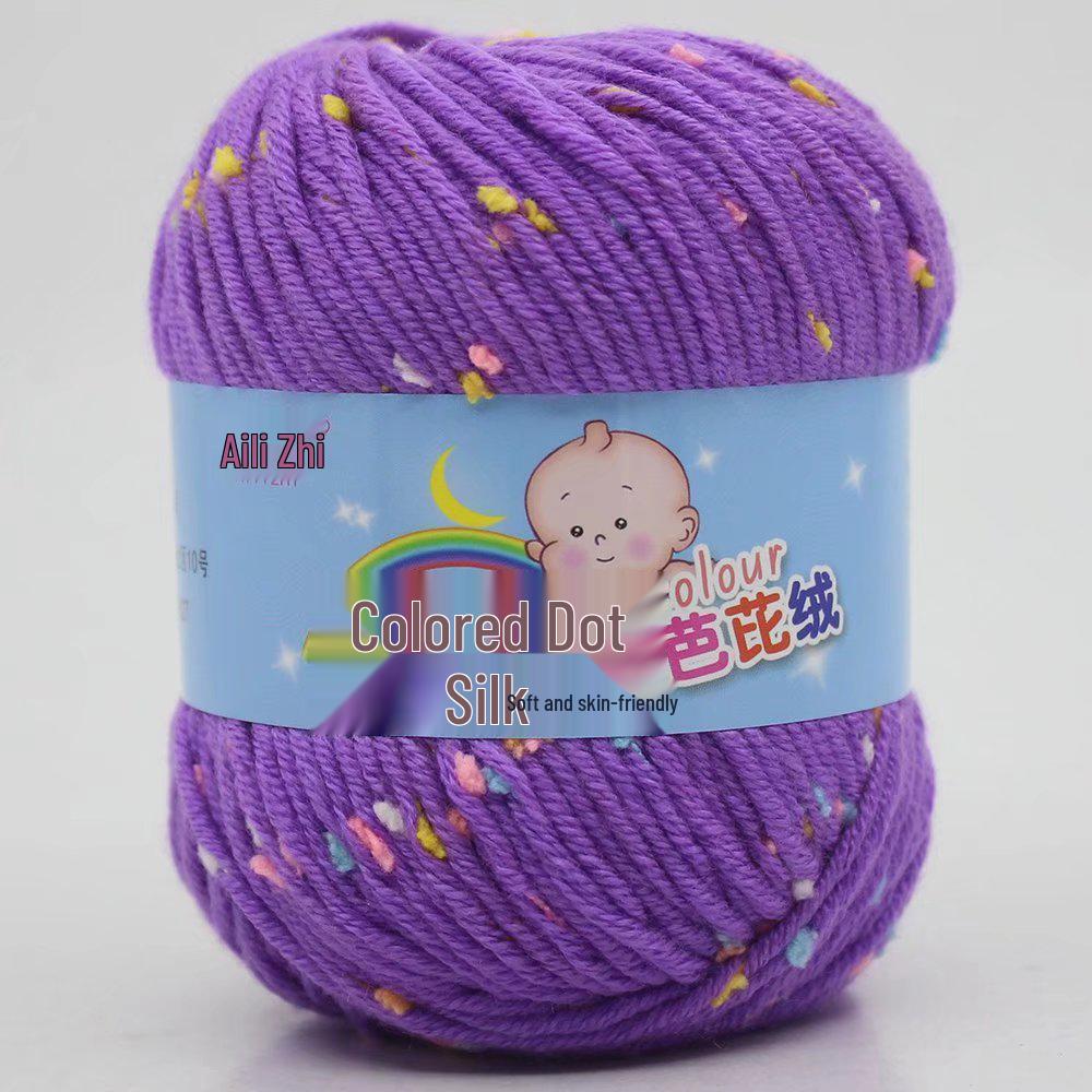 Pallina di Filato a Pois Colorati per Lavorazione a Maglia a Mano di Maglioni e Cardigan da Uomo e da Donna
