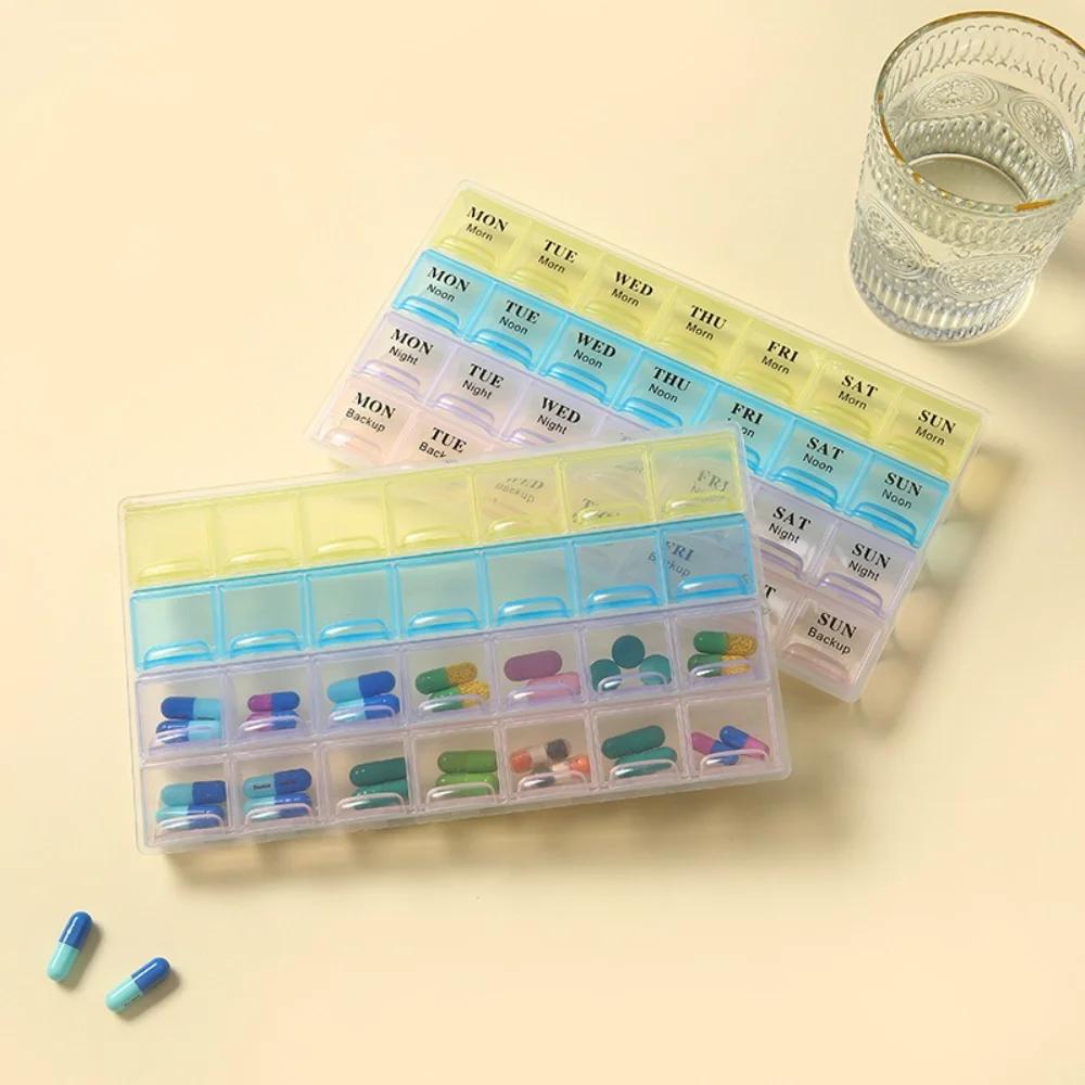 Hot Weekly Premuim Portable 7/14/21/28 Grids 1/2/3/4 Times A Day Pill Storage Cases Box Organizer for Vitamins Medicine Fish Oil