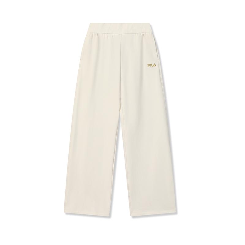 FILA Original Classic Minimalist Fashion Retro Versatile Comfortable Loose Casual Pants Women bottoms Steam-White F51W619601FIV