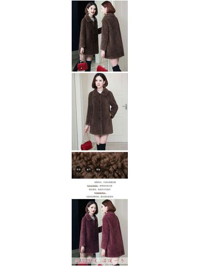 Women's Mid-Life & Senior Plus Velvet Faux Lambswool Coat - Winter Granular Fleece Jacket for Moms