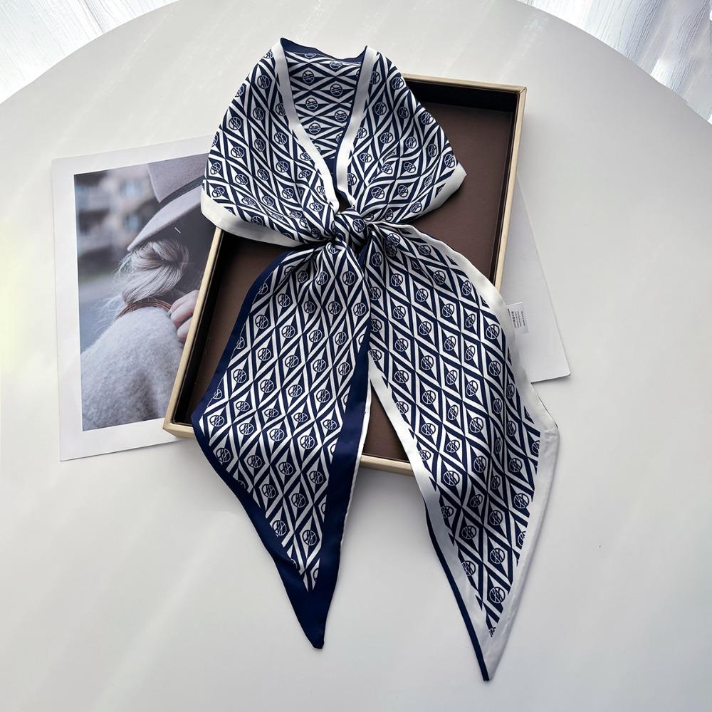 Scarf Women Dot Print Long Silk Feeling Bag Tie Neck Skinny Scarves Female Foulard Hairband Print Lady Neckerchief Ribbon