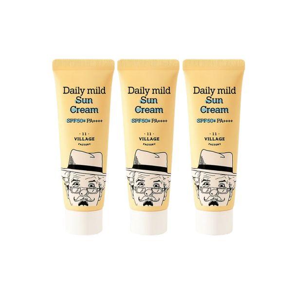 Village 11 Factory Daily Mild Sun Cream (3-Pack) 25ml x 3 SPF 50+ PA++++