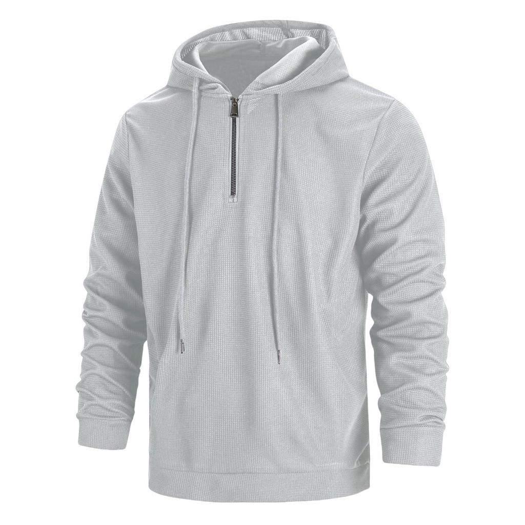 Herren Hoodies Smart Casual Color LangarmSweatshirts Mit Kordelzug Loose FitWarm Einfarbig Kapuzenoberteile AthleisureHerbst Winter