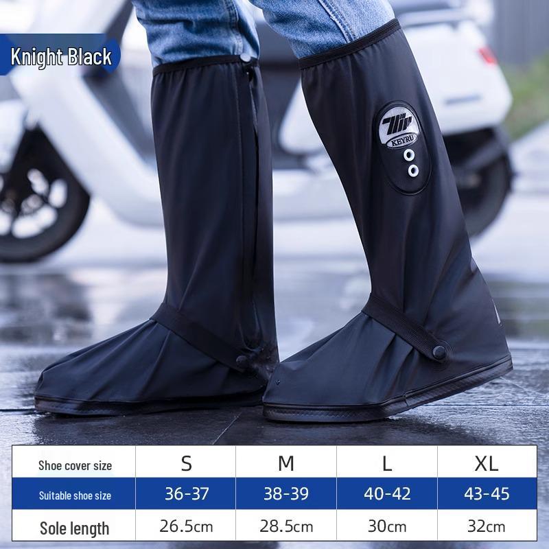 PVC Waterproof Anti-Slip Thickened Rain Boot Covers for Children and Adults, Wear-Resistant and High-Top Design, Suitable for Snow and Riding