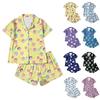 Children's Home Clothes Pajamas Set Short-sleeved Top Shorts Two-piece Set Outer Wear Play Cardigan Clothes