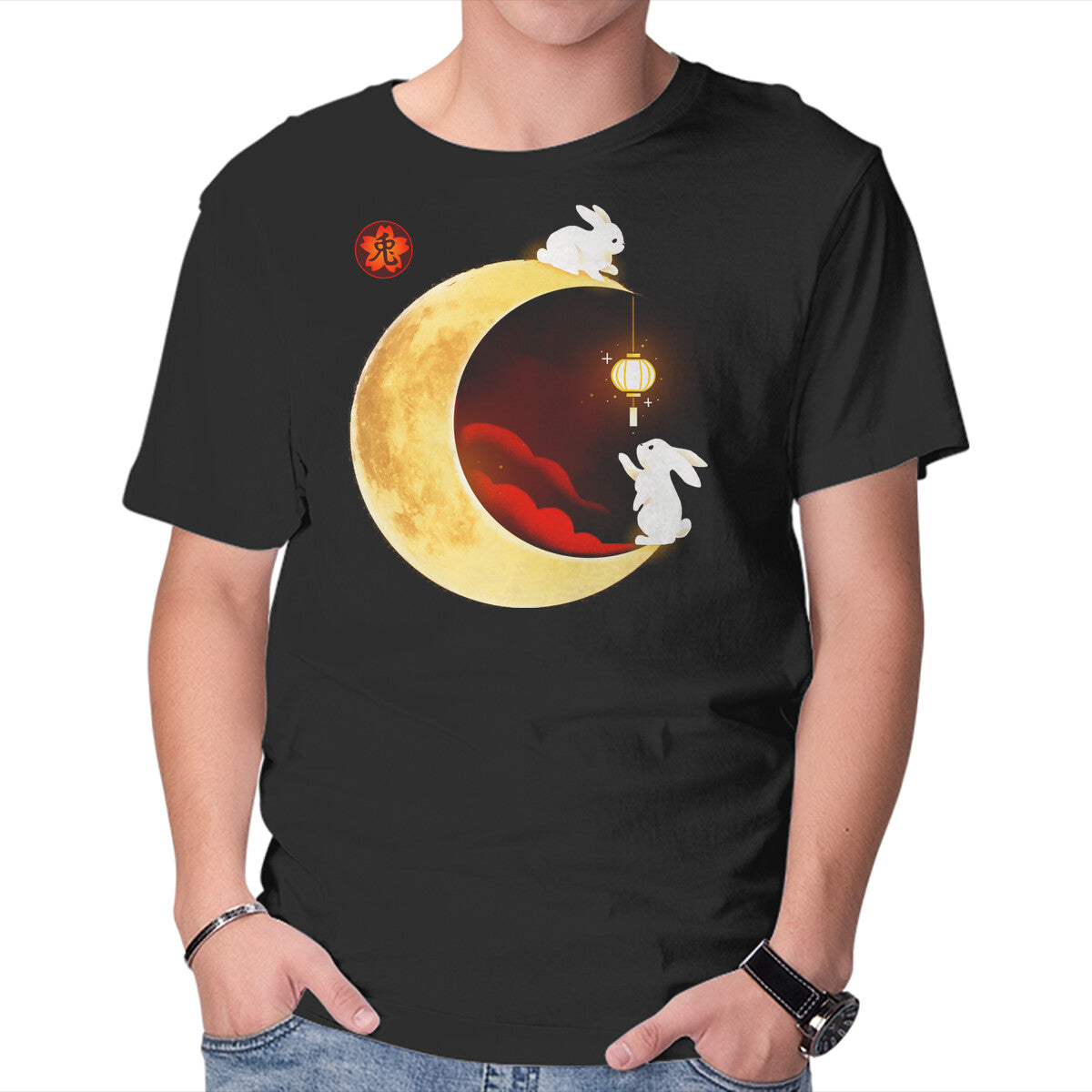 Unisex Crew Neck T-Shirt Year Of The Rabbit Graphic Short Sleeve Casual Tee XS