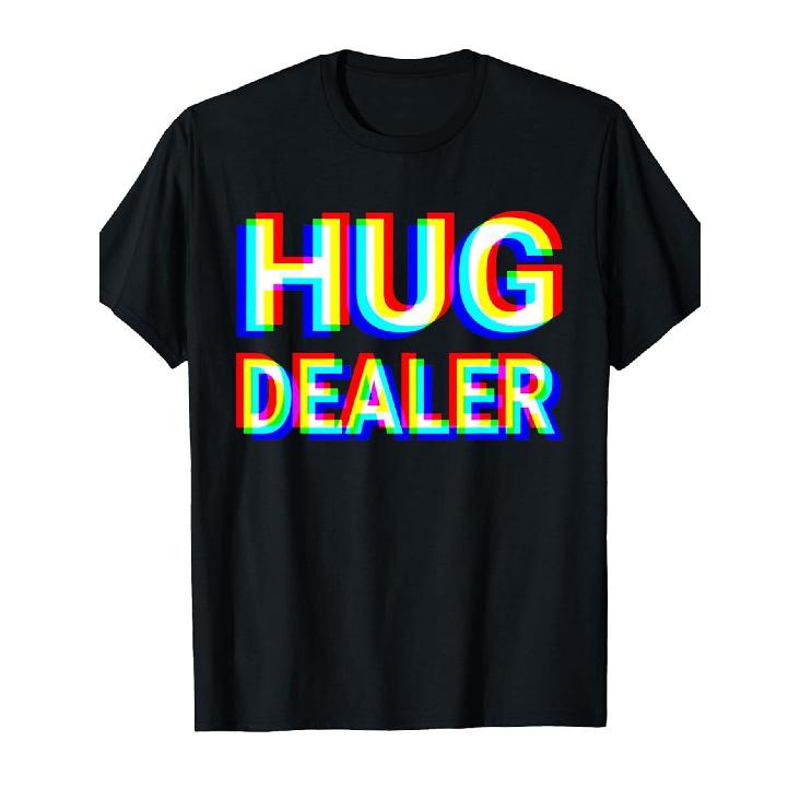 Hug Dealer Trippy Vaporwave Techno Rave EDM Music Party T-Shirt S чёрный