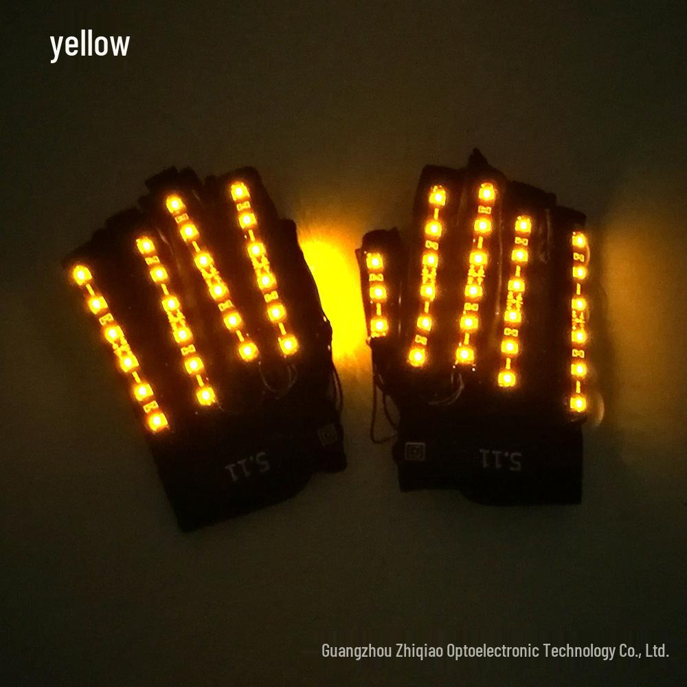 LED Wolverine Handschuhe & Dreifarbige Leuchtbogen-Brille für Bühnen- und Barauftritte