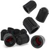 Universal Plastic Tire Valve Stem Caps with Rubber Ring Black Dustproof Air Valve Cover for Car Motorcycle Bike Wheel Tyre Valve Stems 1