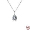 Classic Minimalist 925 Sterling Silver Waterdrop Chain Pear Cut Zircon Pendant Necklace for Wedding, Party, Gift, Anniversary