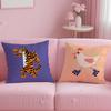 Abstract Animals Cushion Cover Soft Short Plush Double-Sided Printing Home Decor Machine Washable Pillow Case Gift
