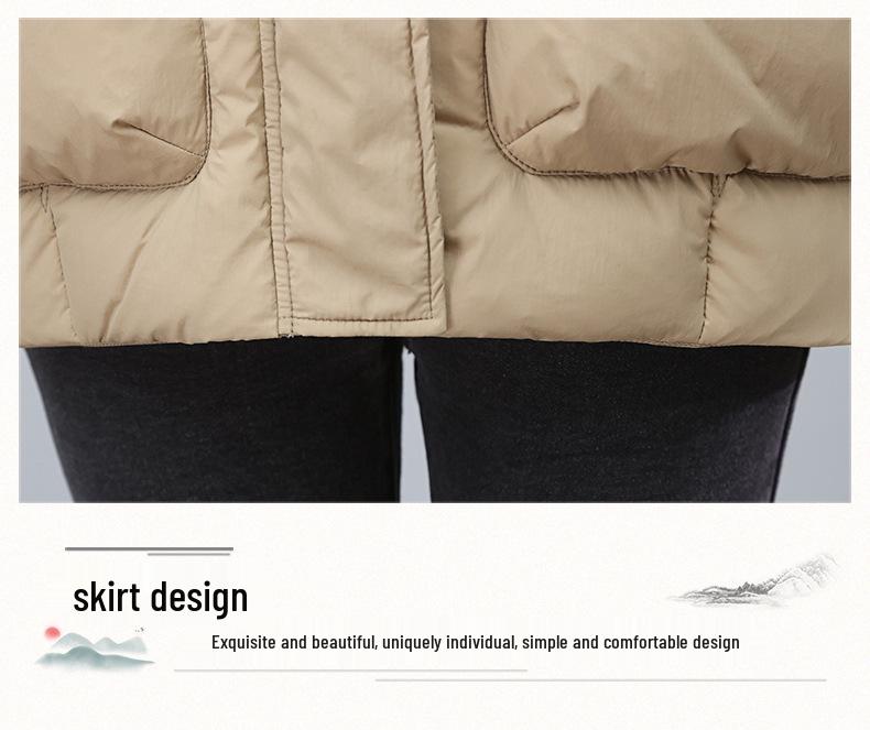 Women's Hooded Thickened Winter Duck Down Coat - Warm Casual Jacket for Middle-Aged Moms