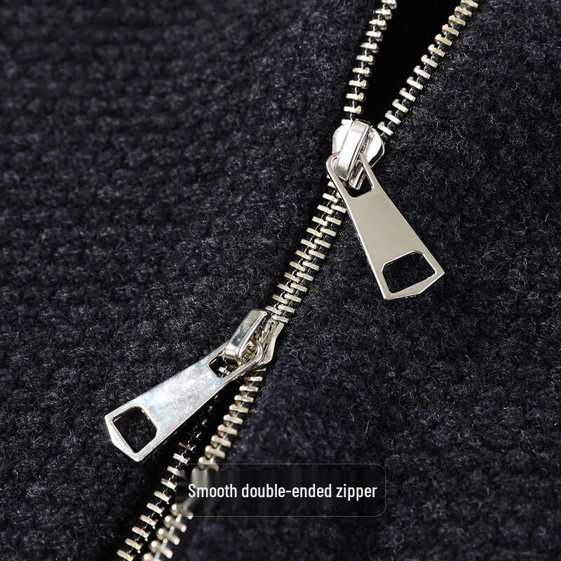 Antonio Men's 100% Wool Full-Zip Stand-Collar Cardigan