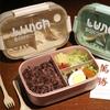 Microwave Lunch Box Eco-Friendly BPA Free Wheat Straw Bento Box with Chopsticks Kitchen Food Container Soup Can with Spoon