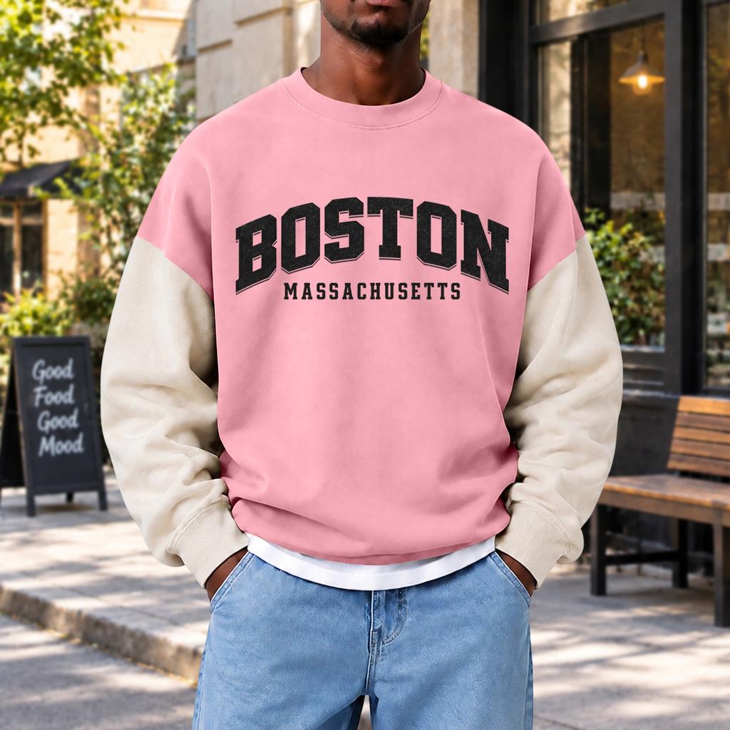 Men's Fashion Crewneck Sweatshirt Casual Pullover Top for Everyday Wear