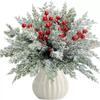 Pine Branch Plastic Green Plant Christmas Tree & Wreath Decoration