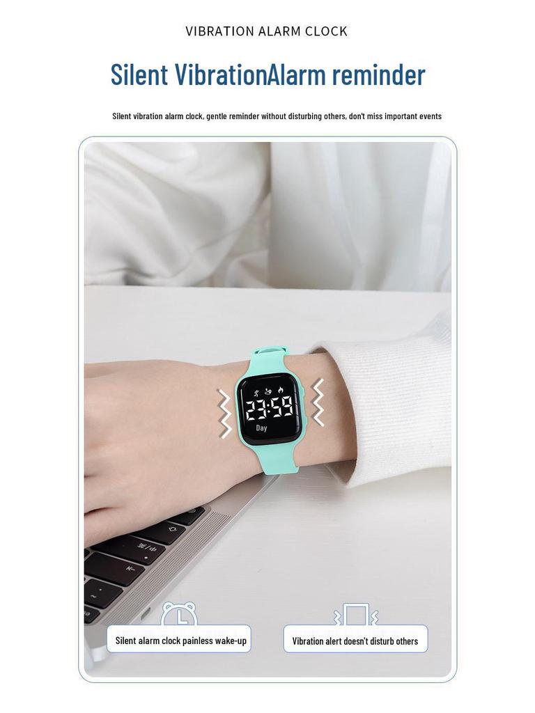 Waterproof Sport Smartwatch for Junior High Boys with Silent Alarm & Multifunctions