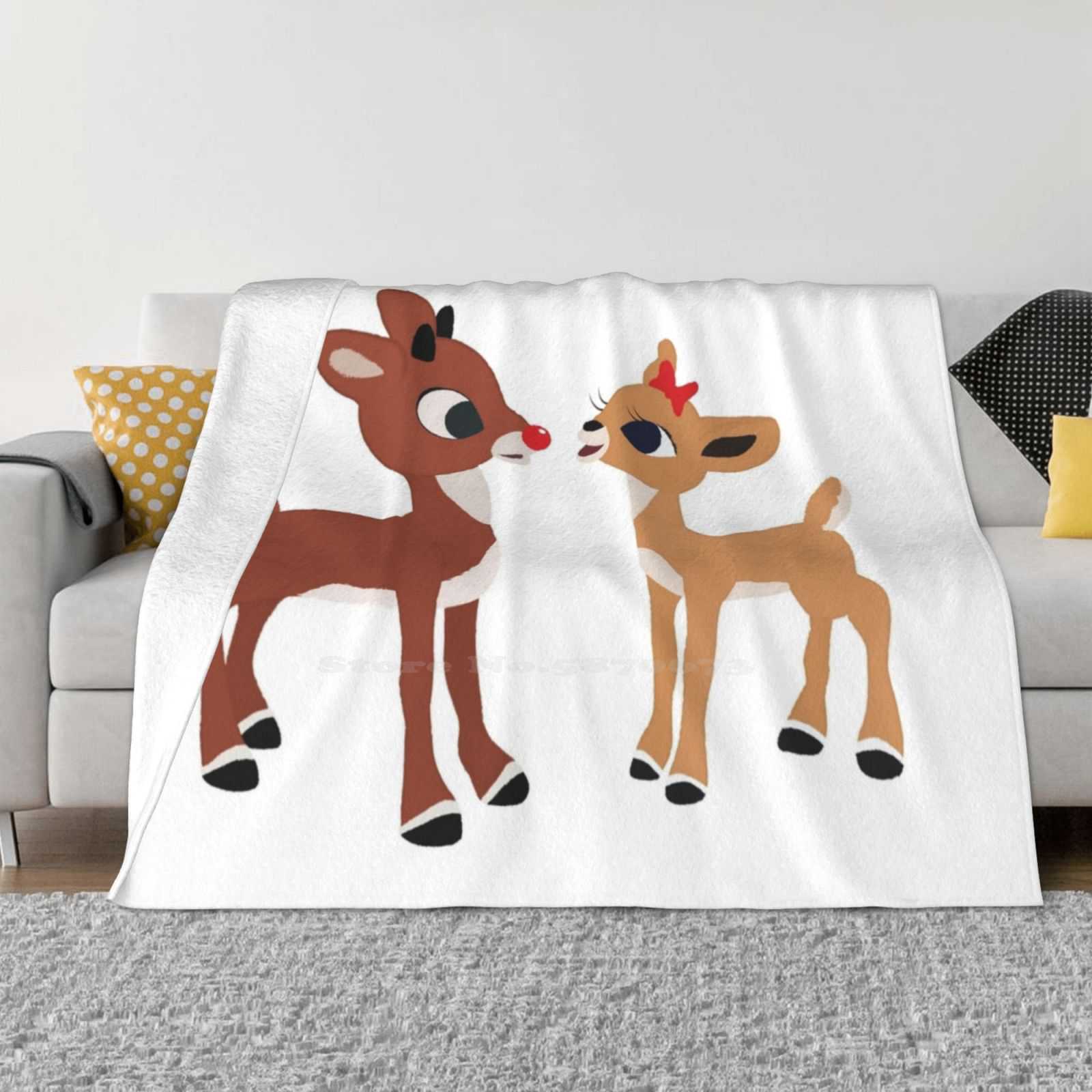 Classic Rudolph And Clarice ? Graphicloveshop All Sizes Soft Cover Blanket Home Decor Bedding Classic Rudolph Classic Clarice 30x40in