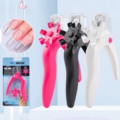 U Shaped Nail Clipper Acrylic Fake Nail Scissors Nail Tip Edge Cutter Trimmer Manicure with Sizer Precise Cutting Nail Tools