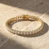 Dazzling 4mm Princess Cut Moissanite & S925 Sterling Silver Hip Hop Bracelet